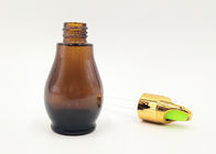bottiglie cosmetiche di vetro di colore ambrato 30ml con il cappuccio dorato per olio essenziale