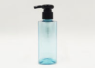 Bottiglia cosmetica dell'ANIMALE DOMESTICO di plastica quadrato blu trasparente che imballa per la crema di fronte