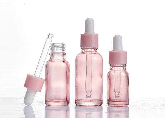 bottiglia di vetro traslucida del contagoccia di rosa di 15ml 30ml per olio essenziale su misura