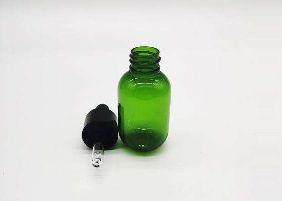 Imballaggio di plastica del cosmetico della bottiglia del contagoccia dell'olio essenziale 30ml dell'ANIMALE DOMESTICO verde