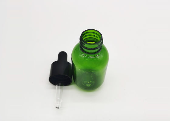 Imballaggio di plastica del cosmetico della bottiglia del contagoccia dell'olio essenziale 30ml dell'ANIMALE DOMESTICO verde