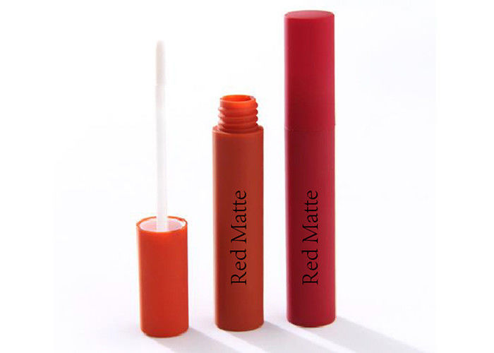 Il colore opaco rosso 5ml svuota la forma del cilindro dei contenitori di lucentezza del labbro facile portare