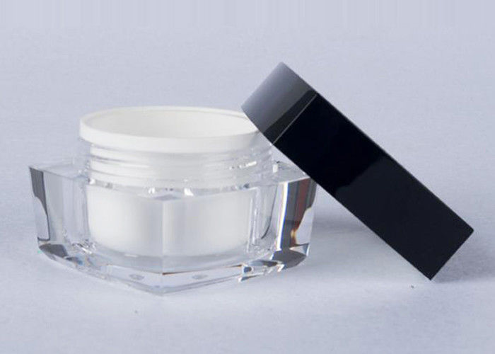 La crema di fronte acrilica del doppio strato 30g 60g stona l'iso FDA con il coperchio a vite nero
